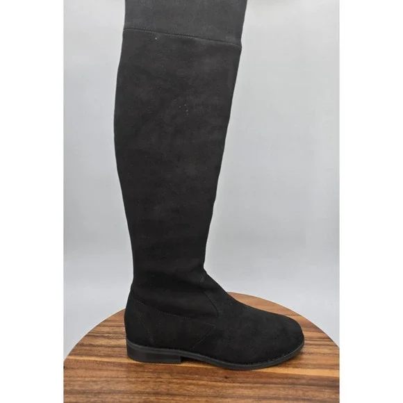 Gentle Souls Emma Boots Womens 7.5 M Black Suede Over Knee Tall Zipper Shoes - Picture 2 of 6